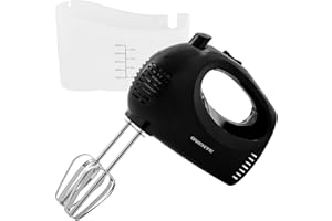 OVENTE 5-Speed Electric Hand Mixer with Stainless Steel Mixing Whisk, Snap-On Storage Case, Portable & Lightweight 150W Motor