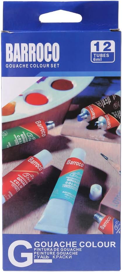 fengkengji Watercolor Paint Set 12 Colors Gouache Paint Set