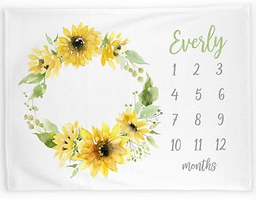 sunflower milestone blanket