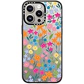 CASETiFY Compact iPhone 15 Pro Max Case [4 ft. 2X Military Grade Drop Protection/Slim/Lightweight] - Bright Spring Flowers - Clear Black
