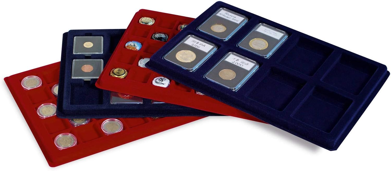 Lighthouse Velvet Coin Trays 13/4" Holders TAB 24 Blue
