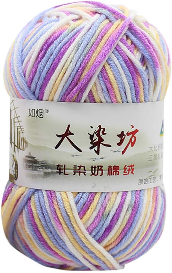 1PC 50g Handcrafts Colorful Yarn Assorted Wool Ease Super Chunky Yarn for Knitting Crocheting Soft Yarn Bulky Perfect for Any Knitting and Crochet Mini Project (K)