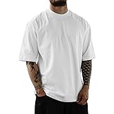 Mens Oversize Short Sleeve T-Shirts Loose Fit Solid Color Lightweight Tee Shirt Athletic Dry Fit Top
