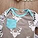 Newborn Baby Girls Boy Deer Long Sleeve Tops T-Shirt Pants Hat 3pcs Outfits Set (0-6 Months, Deer)