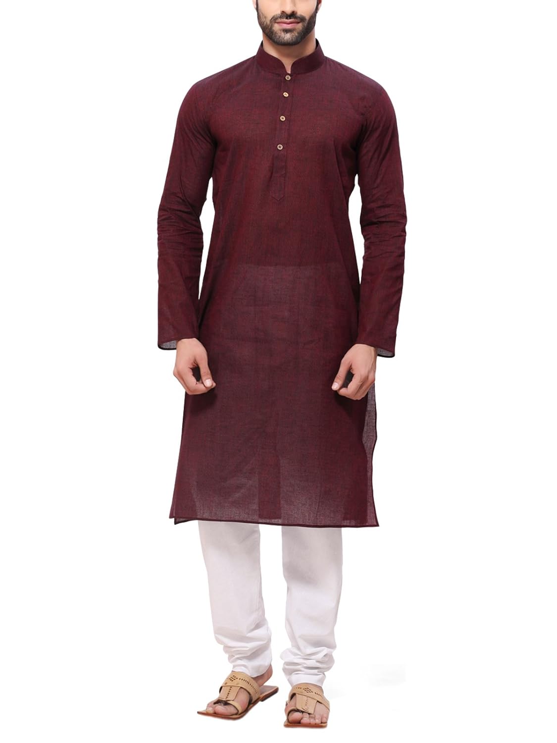 rg designers men's handloom brown kurta pyjama
