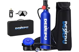 DEDEPU Reusable Mini Scuba Tank Within Breathing Capacity for 15-20 Minutes Underwater Dive Portable Lungs Deepest 30 Feet Scuba Diving Gear for Outdoor Mini Diving Tanks Underwater Breathing Device