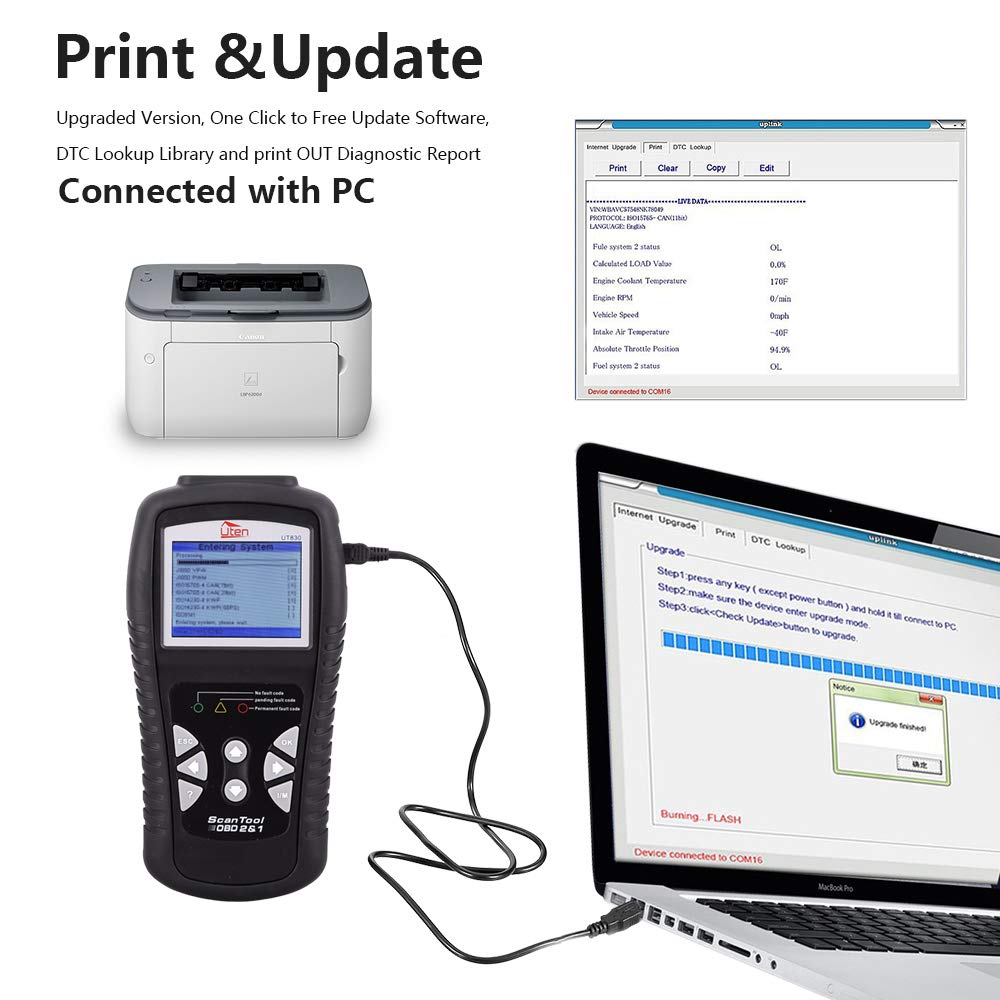 Anfahr OBDII/EOBD Diagnostic Code Reader Automotive Scanner for Engine Fault Scan Tool - Black (KW830)