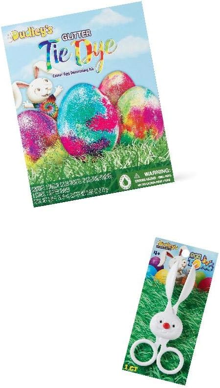Dudley's Glitter Tie Dye Easter Egg Decorating Kit with Egg Tong