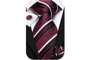 Hi-Tie Mens 70 inches Tie Set Extra Long Necktie With Cufflinks Handkerchief For Big and Tall Men Business Wedding