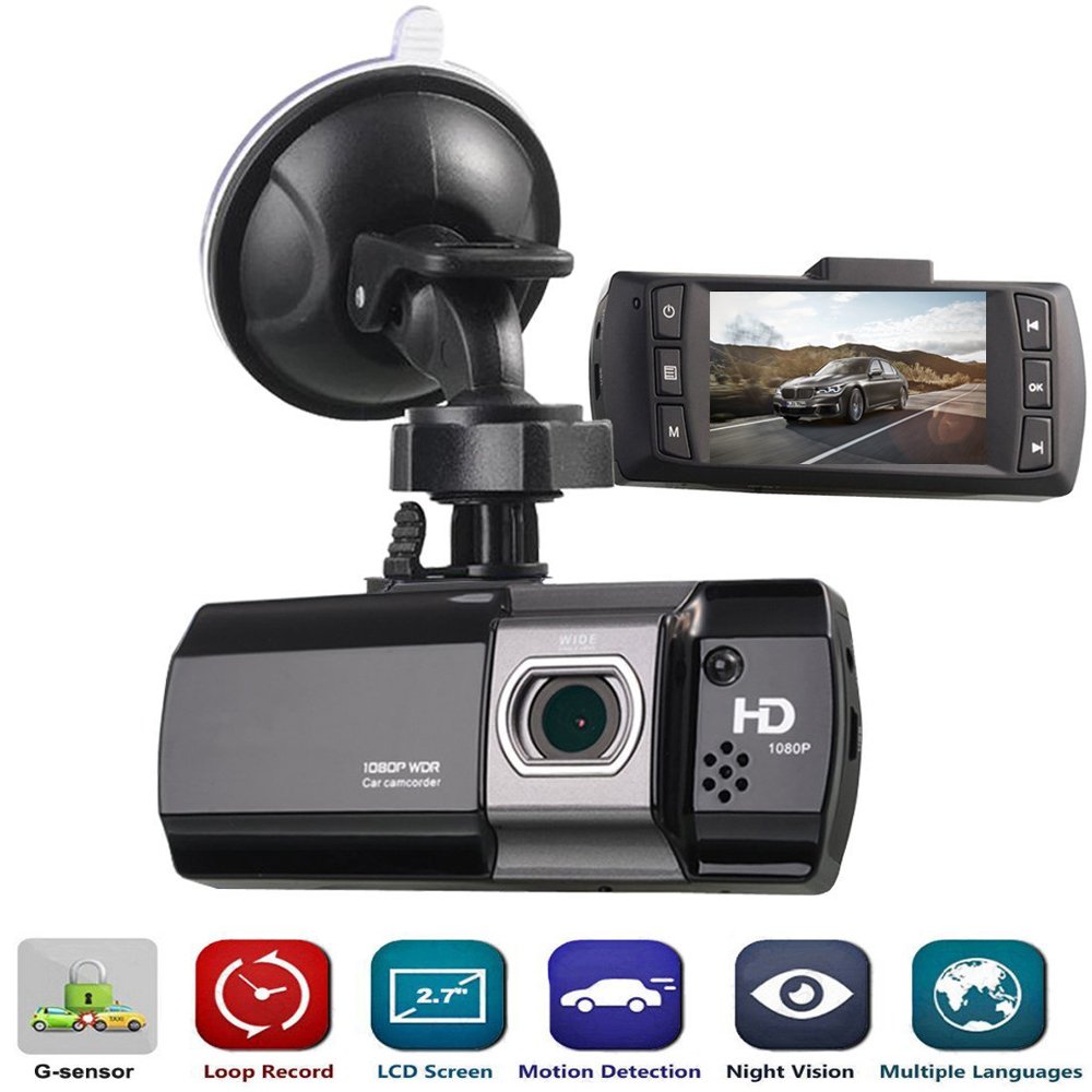 UNITOPSCI Car Dash Cam Dashboard Camera Recorder 2.7 inch Dash Cam with G-Sensor 170° Angle , Night Version , Loop Recording , 1080P FHD , WDR