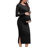 Smallshow Women's Long Sleeve Maternity Sweater Dress Knit Fall Winter Pregnancy Clothes