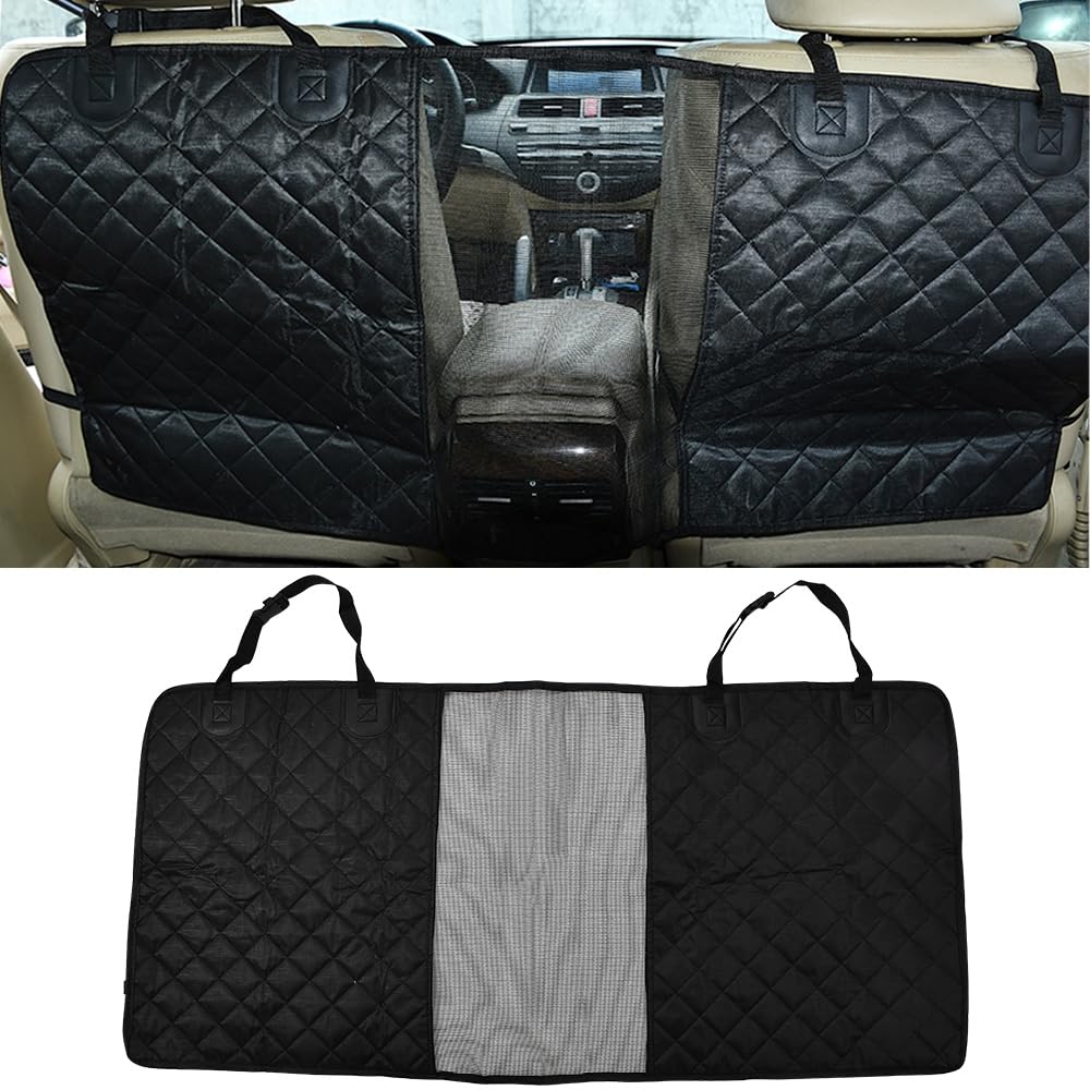 JSCARLIFE Black Oxford Car Barrier Pet Divider Net with Adjustable Rope for SUV Car Truck