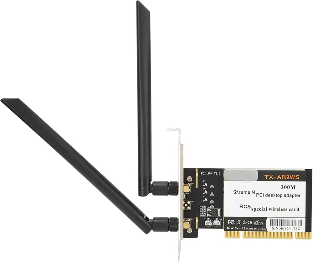 Dilwe TX-AR9WS AR9220 PCIe WiFi Card 300Mbps 802.11b/g/n 2 Antennas Windows