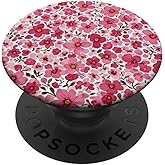 Pink Cherry Floral Pattern PopSockets Adhesive PopGrip