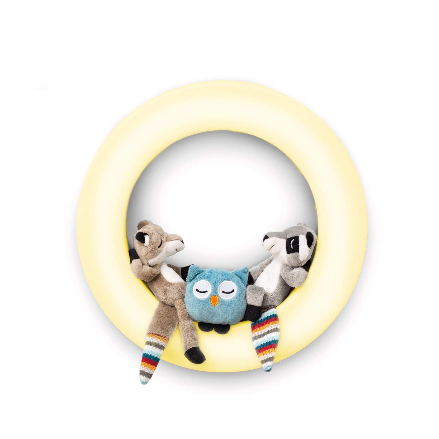 ZAZU Fay Rex and Otis Nightlight - Rechargeable Wall Baby Night Light with Plush Animals | Multi Coloured Led Wall Lamp for Kids with Motion Sensor | Rechargeable | Auto Shut-off