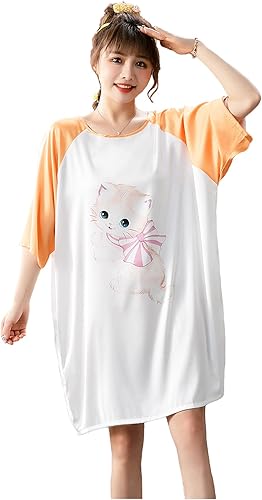 Vinmass Women Nighty Satin Silk Long Night Shirt Comfy Slip Night Dress  Girls Nightgowns Short Sleeve Sleepwear Casual Pajamas Plus Size Nightwear,  multi price in UAE | Amazon UAE | kanbkam