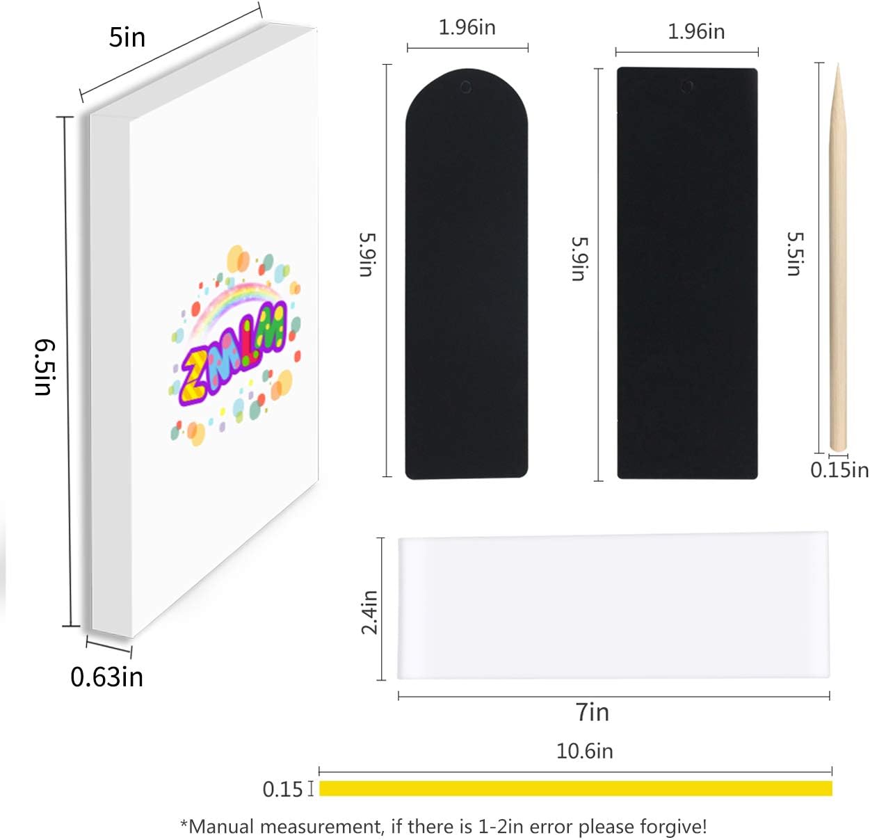 ZMLM Scratch Paper Art Bookmarks Kids: 36 Set 2 Style Magic Rainbow DIY Bookmark Art Craft Paper Bookmark Gift Tag Party Favor Pack Activity Bulk Making Kit for Boys Girls Birthday Game: Toys & Games