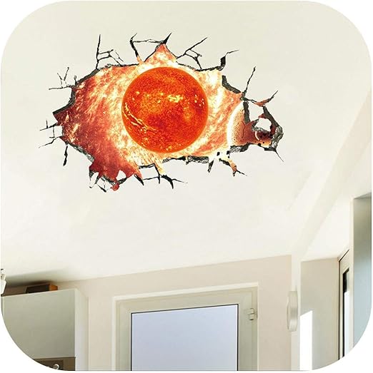 Etiqueta de la pared de pizarra | 3D pared de ladrillo vía láctea