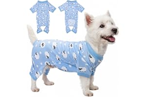 LUBOT 2026 New Cotton Dog Pajamas for Small & Medium Dogs - Soft Pet Onesie, Comfy Puppy Coat with Various Prints, Cute Pet Apparel for Dogs Sheep Medium