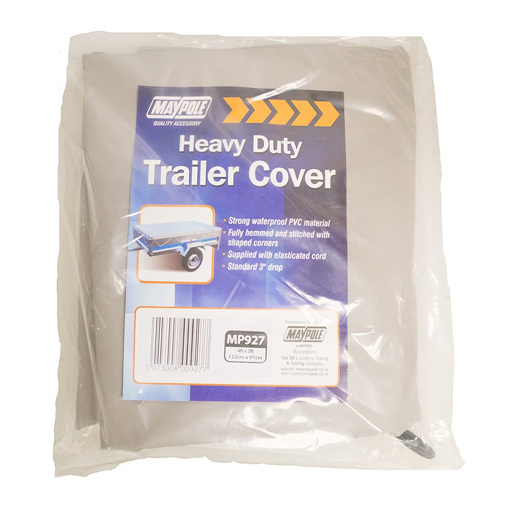 Maypole Waterproof Trailer Cover 4’x3′ PVC, Grey