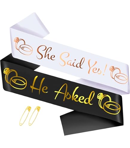 "I Said Yes" Bride Sash - Rose Gold Foil On White Satin For Engagement & Bachelorette Parties