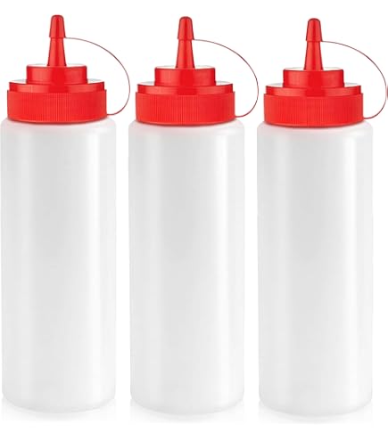 BRIGHTFROM 12 Oz Condiment Squeeze Bottles – Leak Proof, Dishwasher Safe, Natural Color (CND-12)