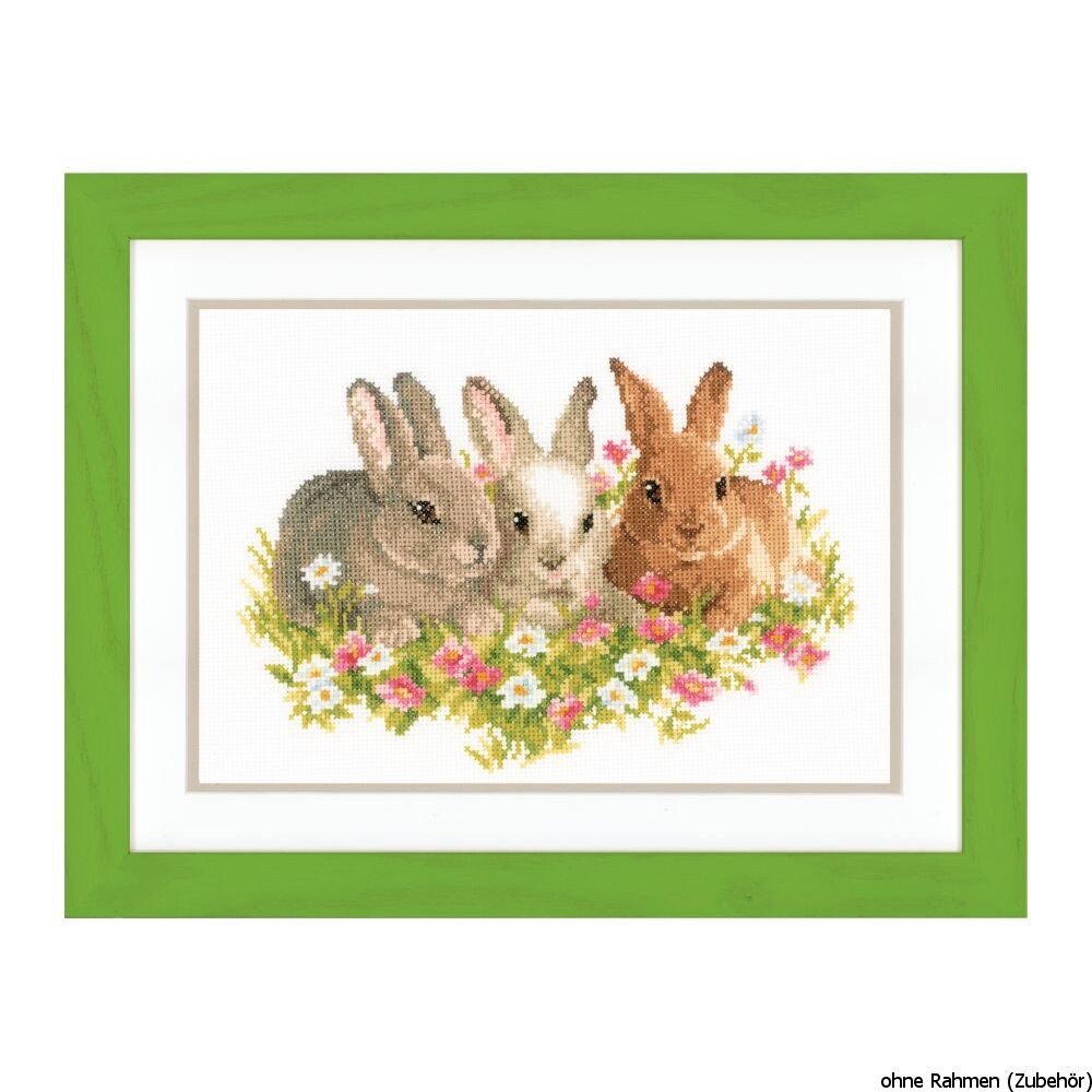 Vervaco Three Rabbits Counted Cross Stitch Kit, Multi-Colour