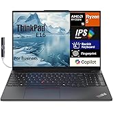 Lenovo ThinkPad E16 Gen 1 Business Laptop 16.0" WUXGA IPS Display 300 nits (AMD Ryzen 5 7530U 6-Core 2.00GHz, 16GB RAM, 512GB PCIe SSD, AMD Radeon, Backlit KYB, FP, WiFi 6, Win11Pro) w/Dockztorm Hub