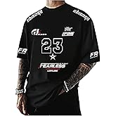 VIPWOLF Men's Number Graphic Jersey Shirt Short Sleeve Racing Summer Vintage Streetwear T Shirts