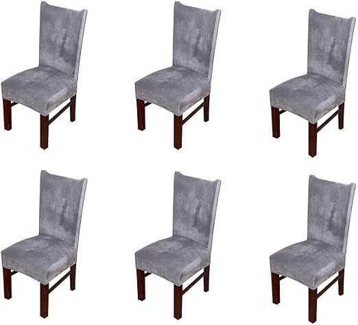 Pinji 6pcs Housse De Chaise En Velours Epais Extensible Couverture