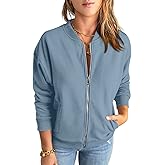 GeGekoko Womens Zip Up Sweatshirts Jackets Long Sleeve Casual Loose Outwear with Pockets