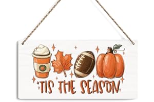 FREHVN Fall Decorations for Home Office Front Door Decor Signs, Fall Sign, Fall Decor, Tis the Season Sign, Autumn Wall Hanging Decor 12 X 6 Inch