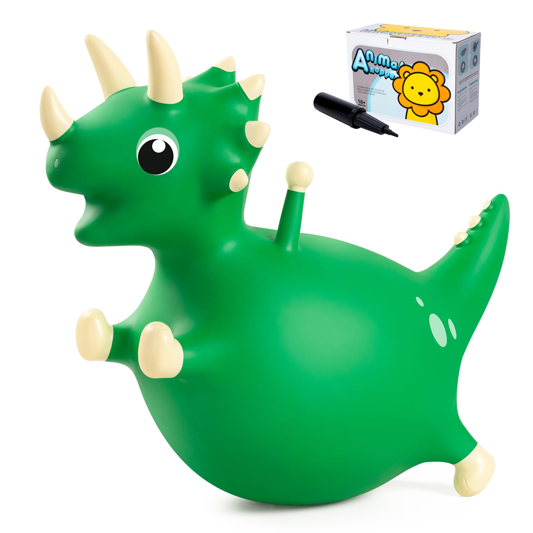 Vastoy Animal Hopper for Kids 4 5 6 7 8 Years - Inflatable Bouncy Dinosaur, Inflatable Ride-on Toy with Pump, Bouncy Dinosaurs for Children Age 4-8 Years, Indoor & Outdoor Ride-on Gift for Children