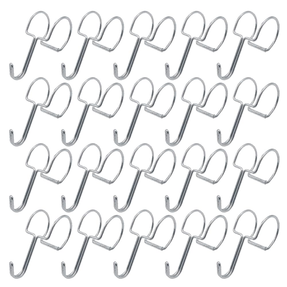 ONEBO 20 Pcs 304 Stainless Steel S Shaped Hooks,Hanging Rod Hanging Hooks Sliding Wardrobe Pipe Hangers,Anti-Drop Metal Hangers Hanging Hook,for Kitchen, Work Shop, Bathroom, Garden(19-22mm)