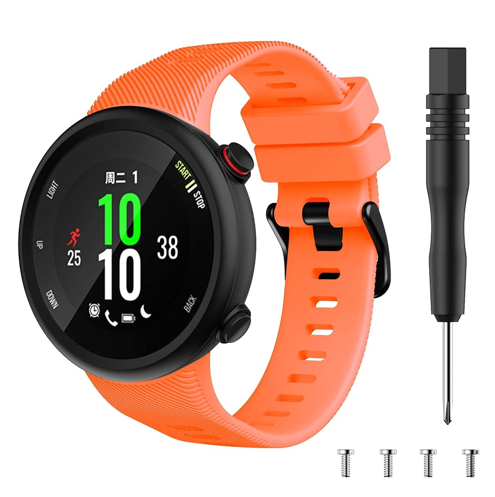 Chainfo compatible with Garmin Forerunner 45 / Swim 2 Watch Strap, Soft Silicone Waterproof Replacement Strap NO220902 (Pattern 5)