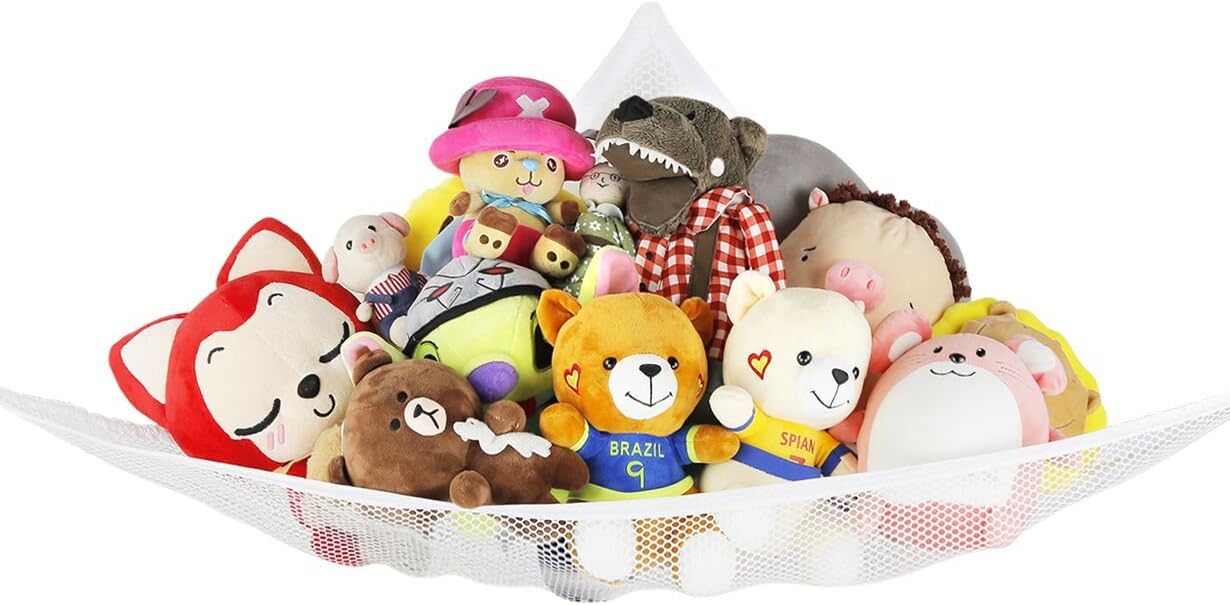 Jumbo Toy Hammock for Stuffed Animals Durable Toy Organizer Storage Net, Easy to Install Large Expands to 5.9 Feet