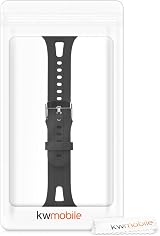kwmobile Silicone Strap for Garmin Forerunner 10 15 L Size Black Replacement view 6