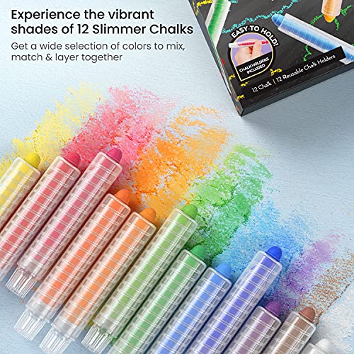 Arteza Kids Colored Chalkboard Chalk, Set of 12, Washable Dustless