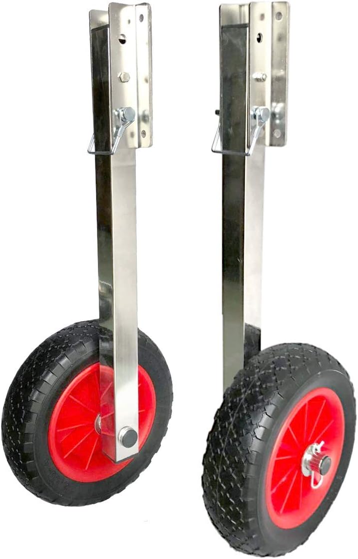 Prairie Metal Stainless Steel Deluxe Boat Transom Launching Wheels System for Zodiac Type