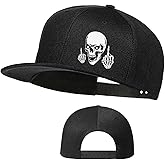 Tijeyi Skateboard Hat Snapback Hats for Men Flat Bill Hats for Boy Adjustable Baseball Cap for Teens Hip Hop Sports