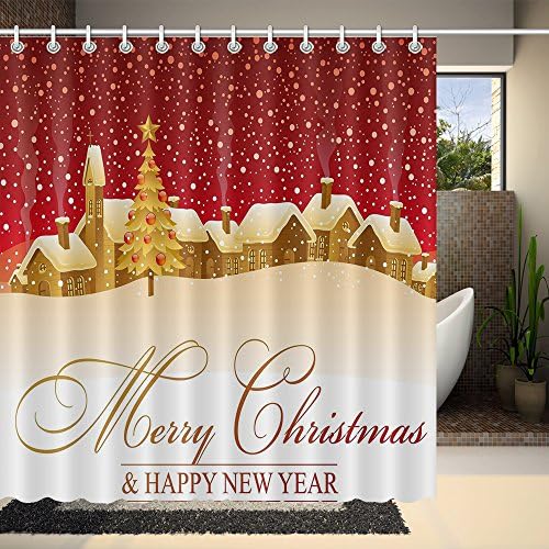 Custom Home Decor christmas decoration background Fabric Modern Shower Curtain European Style bathroom Waterproof