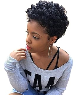 Amazon Com Naseily Short Black Afro Kinky Curly Synthetic Wigs