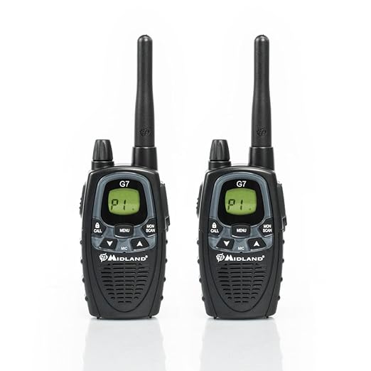Midland G7 XTR PMR 446/LPD Funkgerät (Standlader, 800mAh, Akkupack, Paar)