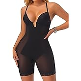 JOYSHAPER Bodysuit for Women Tummy Control Deep U Plunge Shapewear Backless Full Body Shaper Strapless Corset Body Suit Top