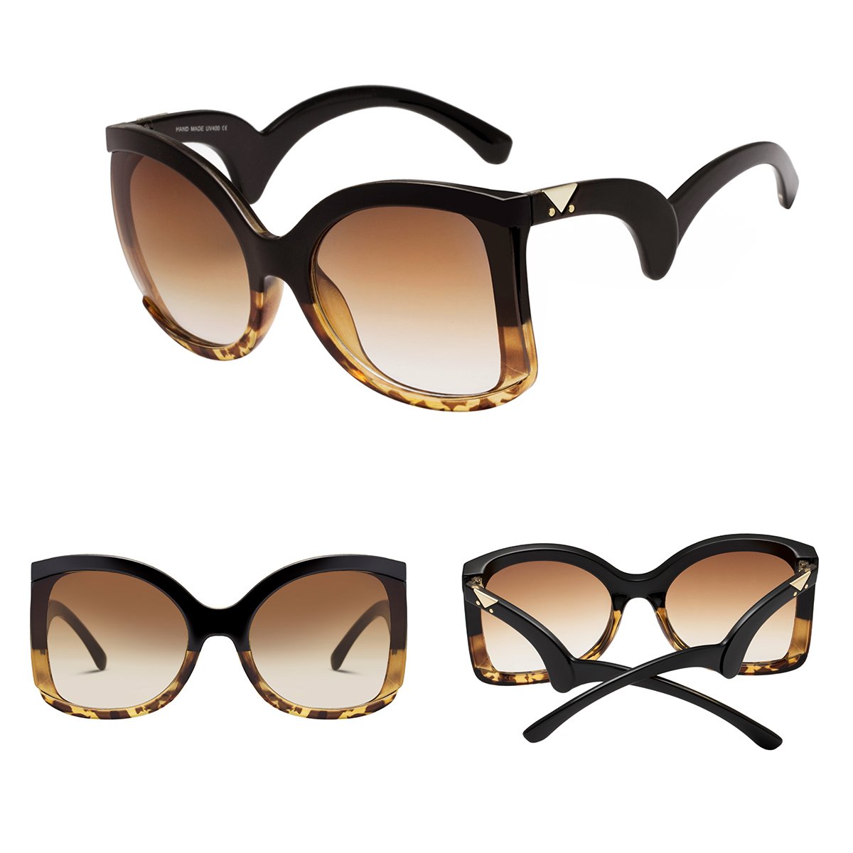 Sunglasses for Women RAYSUN Oversized Square Sunglasses Multi Tinted Frame Fashion Modern Shades 100% UV Protection Eyewear