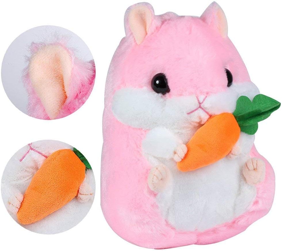 Aycort Plush Hamsters Toy Pillow, Comfort Stuffed Plush Cute Animals Doll Christmas Birthday Valentine's Gift (32cm, Pink)