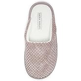 Laura Ashley Womens Plush Memory Foam Scuff Slippers, Fluffy Warm Micro Terry House Shoes, Comfy Slip On Bedroom Slipper