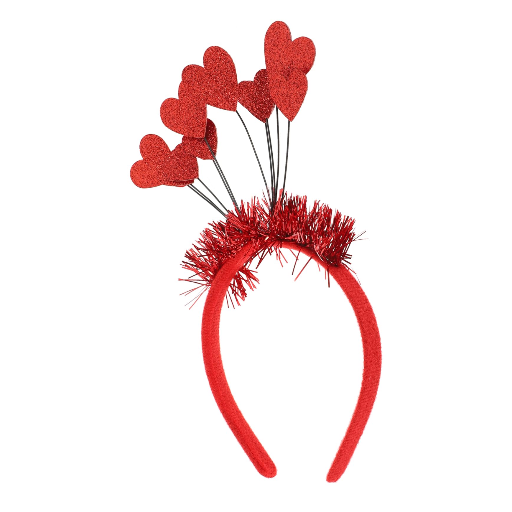 FRCOLOR Love Headband Heart Design Headdress Cupid Ears Red Heart Hair Hoop Delicate Hair Hoops Antenna Bopper Heart Shape Headband Miss Leather Party Supplies Modeling