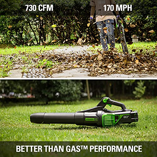 Greenworks Pro 80V (170 MPH / 730 CFM) Brushless Cordless Axial Blower, Tool Only BL80L02 