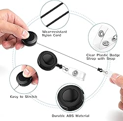 50 Pack Retractable Name Badge Holder Reel with